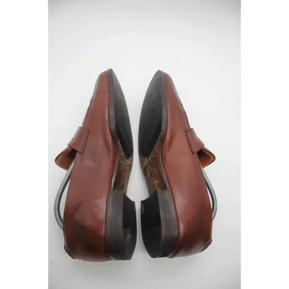 WOLF & SHEPHERD  Brown Ringer Leather Penny Loafers Men's Size 10.5 Dress Shoes - Picture 6 of 12